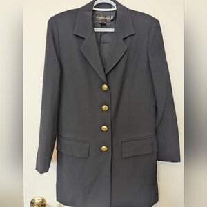 VINTAGE Classiques Entier by Sanyo Black 100% Wool Blazer Coat Sz Small